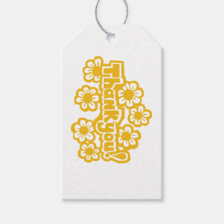 Golden Flowers Thank you! Presentetikett