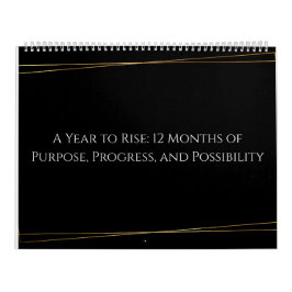 Golden Focus: Minimalistisk Inspirerande 12-Kalend Kalender