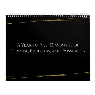 Golden Focus: Minimalistisk Inspirerande 12-Kalend Kalender