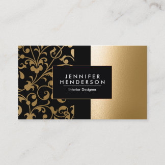 Golden Foil Blommigt Visitkort