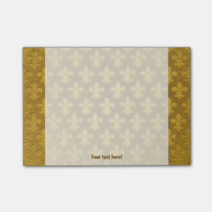 Golden foil imperium fleur de lis mönster post-it block