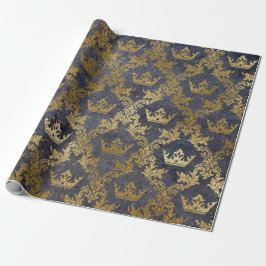 Golden Foil Krona Confetti Royal Lila Velvet Presentpapper