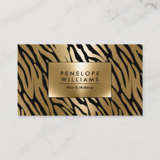 Golden Foil Zebra tryck Visitkort