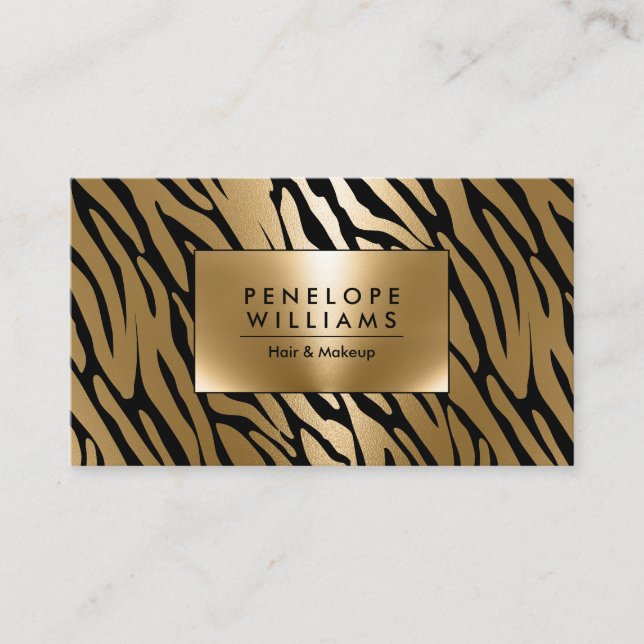Golden Foil Zebra tryck Visitkort (Framsida)