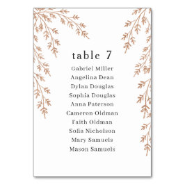 Golden foliage. bröllop bordsnummer