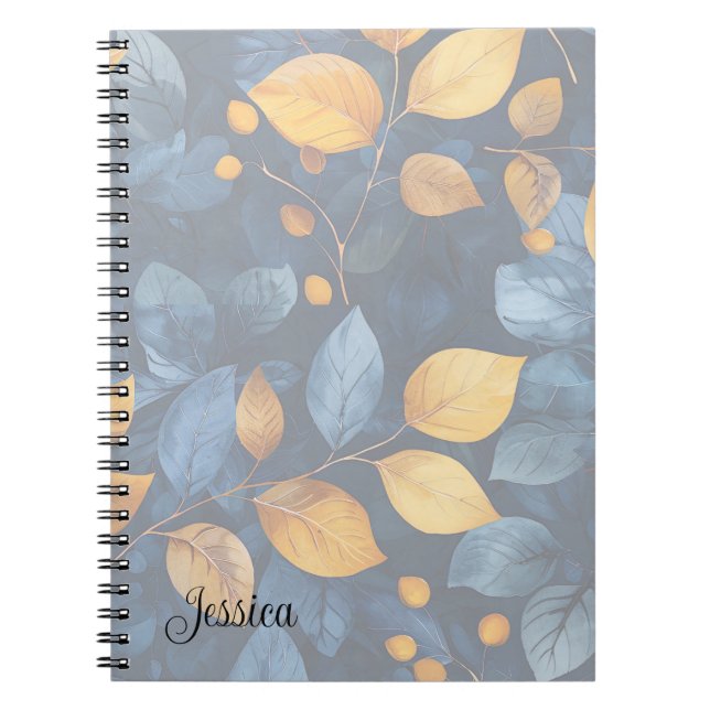 Golden Foliage Dreams Autumn Nature Beauty Anteckningsbok (Framsidan)