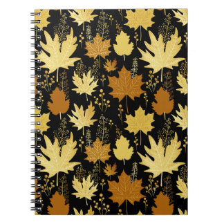 Golden foliage, vintage sömlös mönster. anteckningsbok