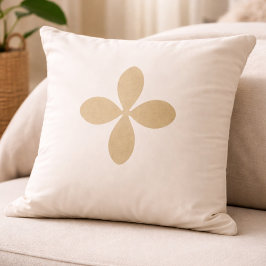 Golden Folk Bloom Throw Pillow Kudde