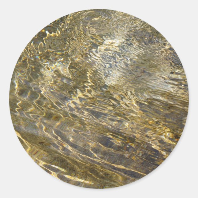 Golden Fontän Vatten Runt Klistermärke (Framsida)