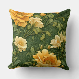 Golden Foral Tapestry  Kudde
