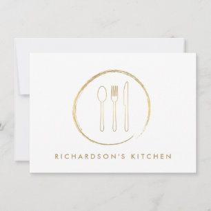 GOLDEN FORK SPOON KNIVAR SKETCH LOGOTYP för Cateri