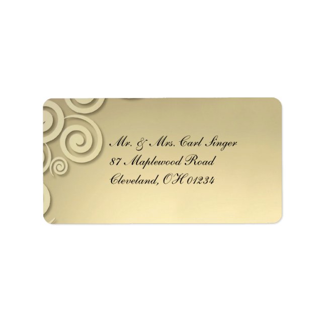 Golden Formal Shipping Address Label Adressetikett (Framsidan)