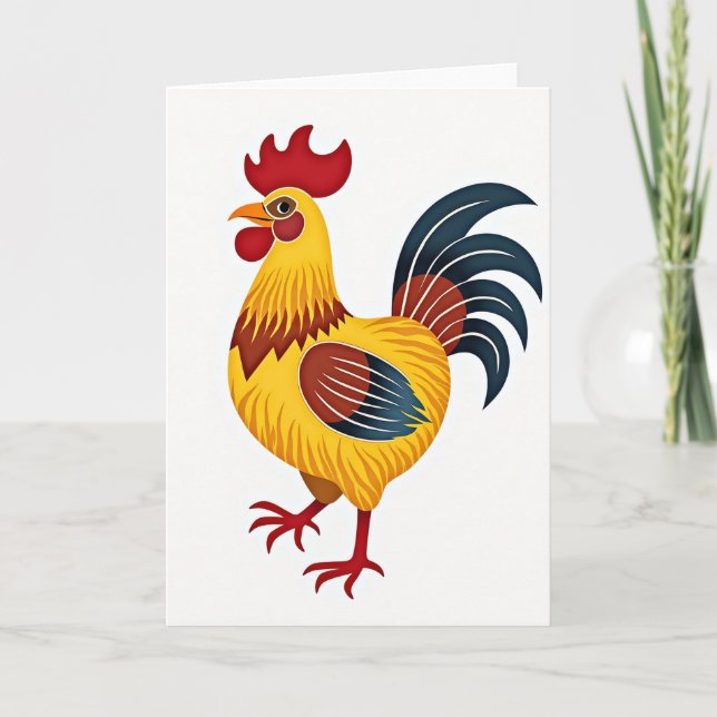 Golden Fowl Artistic Style Card Kort (Framsida)