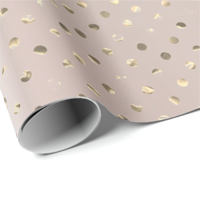Golden Foxier Confetti Dots Metallic Parly  Presentpapper (Rullad Hörn)