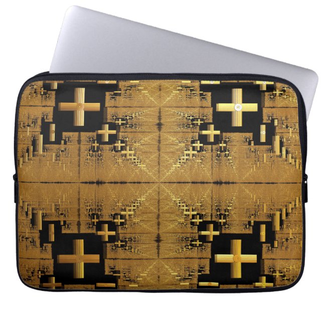 Golden Fractal Kor Laptop Fodral (Framsidan)