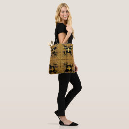 Golden Fractal Kor Shoulder Tote Bag Tygkasse