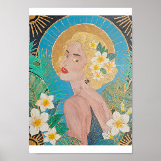 Golden Frangipani Belle – Australiensisk Art Deco Poster