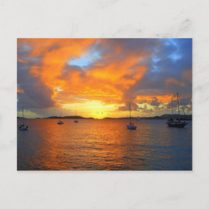 Golden Frank Bay Sunset, St. John, U.S.V.I. Vykort