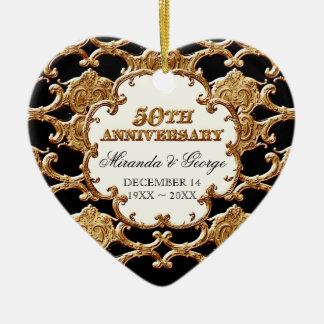 Golden Fransk Swirl Ornament för 50-årsjubileum