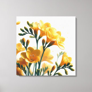 Golden Freesia Fantasy Nature's Enchanted Elegance Canvastryck