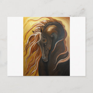 Golden Friesian Horse Vykort