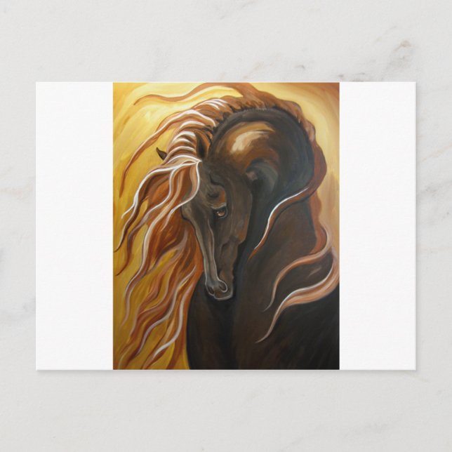 Golden Friesian Horse Vykort (Framsida)