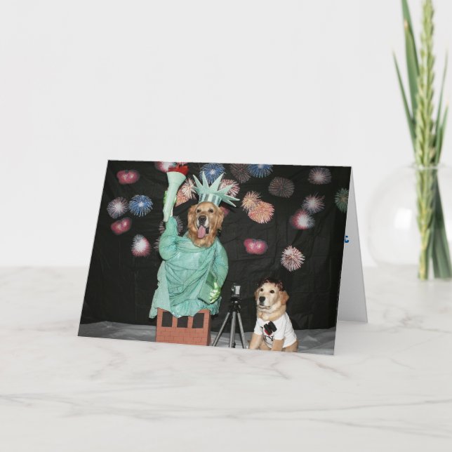 Golden Frihetsgudinnan för den 4 juli Kort (Framsida)