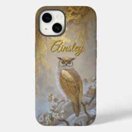 Golden Fukuro Uggla med Blommar