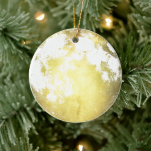 Golden Full Moon Jul Helgdag Julgransprydnad Keramik