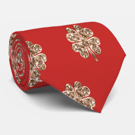 Golden Fyrklövra Lycka till Red och Guld Slips