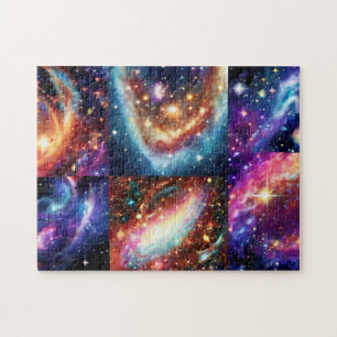 Golden galactice lila blue neon Star universum Pussel
