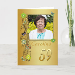 Golden Garden 59:e fotofödelsedagskort Kort