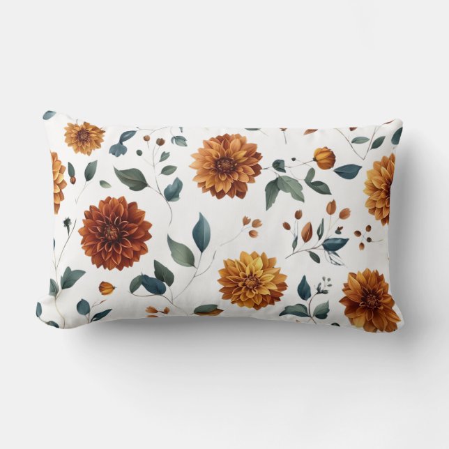 Golden Garden Dahlia Pillow Lumbarkudde (Framsida)