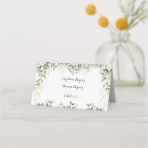 Golden Garden: Luxe Blommigt Bröllop ortkort