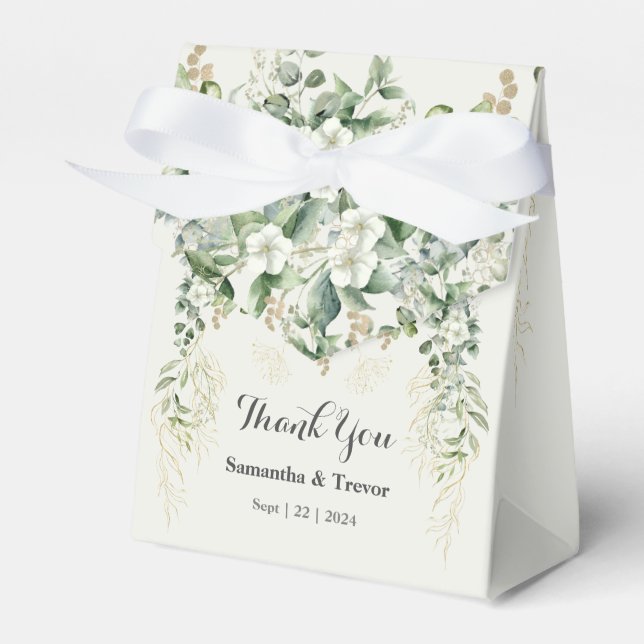 Golden Garden Treasures: Botanical Wedding Favors Presentaskar (Framsidan Sidan)