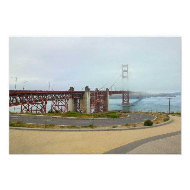 Golden Gate Bridge Dimma San Francisco Fototryck (Framsidan)