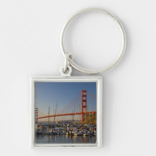 Golden Gate Bridge och San Francisco 2 Fyrkantig Silverfärgad Nyckelring