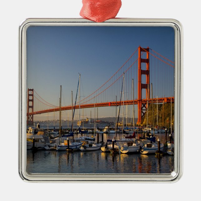 Golden Gate Bridge och San Francisco 2 Julgransprydnad Metall (Framsidan)
