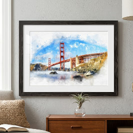 Golden Gate Bridge Pastell i San Francisco Fototryck