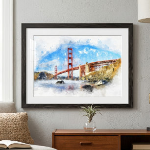 Golden Gate Bridge Pastell i San Francisco Fototryck