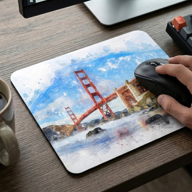 Golden Gate Bridge Pastell i San Francisco Musmatta (Golden Gate Bridge Pastel in San Francisco. Mouse Pad)