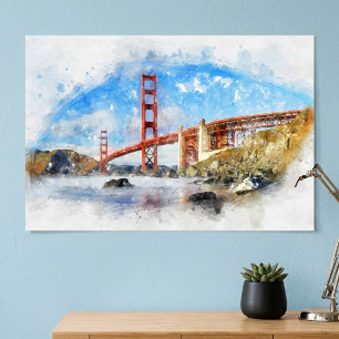 Golden Gate Bridge Pastell i San Francisco Poster