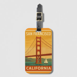 Golden Gate Bridge Retro – San Francisco Resväskor Bagagebricka