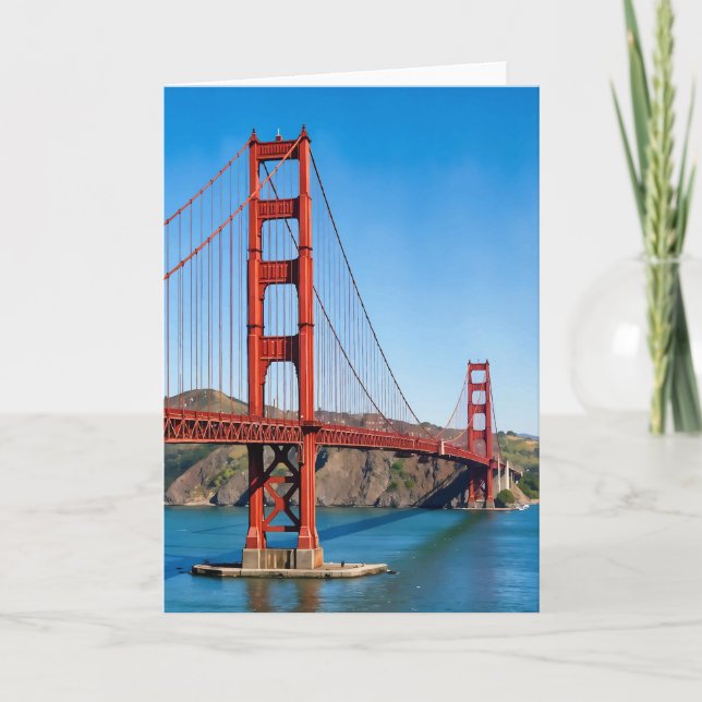Golden Gate Bridge San Francisco Akvarell Kort (Framsida)