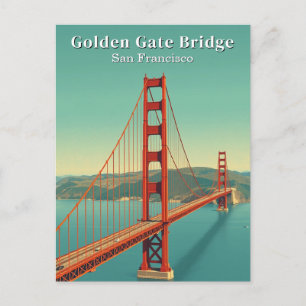 Golden Gate Bridge San Francisco Vintage Resa Vykort