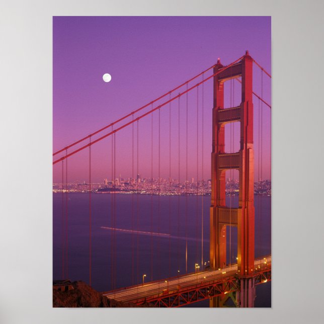 Golden Gate Bridge strax efter solnedgång, Poster (Framsidan)