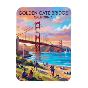 Golden Gate-bron från Crissy Field Kalifornien Magnet