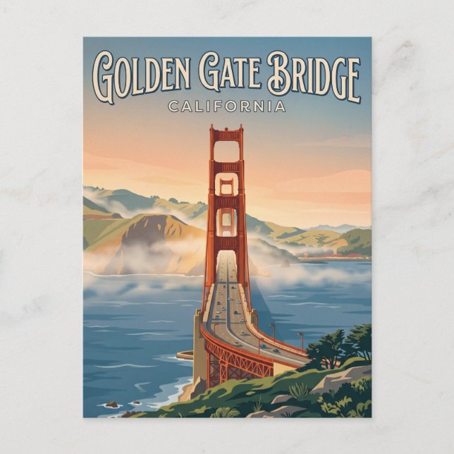 Golden Gate-bron Kalifornien Vykort (Framsida)