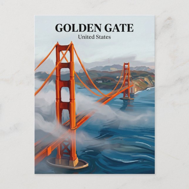 Golden Gate-bron Kalifornien Vykort (Framsida)