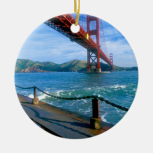 Golden Gate-bron och San Francisco Bay Julgransprydnad Keramik